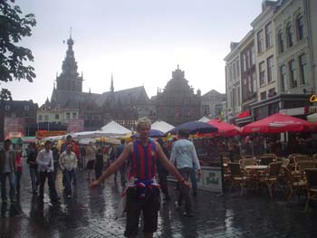 Axel in the town square, Nijmegen, Holland